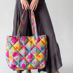 Natural Life Reversible Puffy Tote Bag